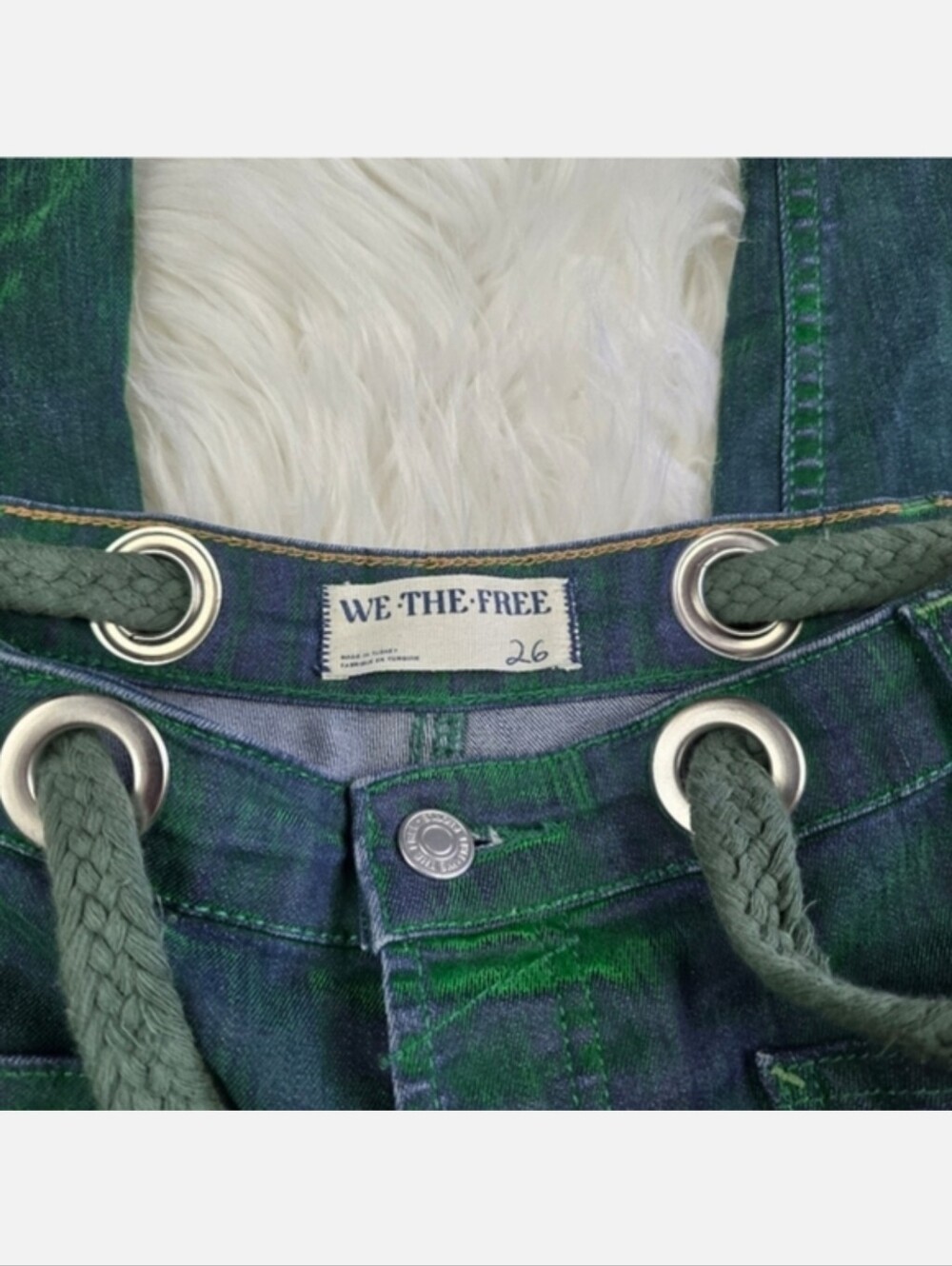 Free People We The Free Moxie Flocked Barrel Low Slung Jeans 26 - Picture 7 of 16